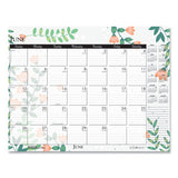 House of Doolittle™ Recycled Desk Pad Calendar, Wild Flowers Artwork, 18.5 X 13, White Sheets, Black Binding-corners,12-month (jan-dec): 2022 freeshipping - TVN Wholesale