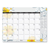 House of Doolittle™ Recycled Desk Pad Calendar, Wild Flowers Artwork, 22 X 17, White Sheets, Black Binding-corners,12-month (jan-dec): 2022 freeshipping - TVN Wholesale