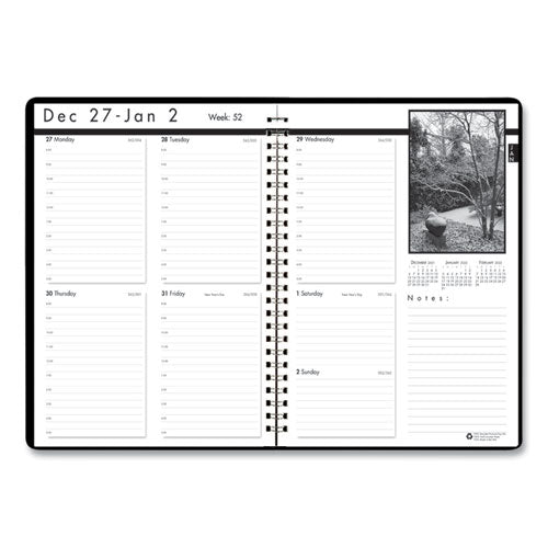 House of Doolittle™ Black-on-white Photo Weekly Appointment Book, Landscapes Photography, 11 X 8.5, Black Cover, 12-month (jan To Dec): 2022 freeshipping - TVN Wholesale