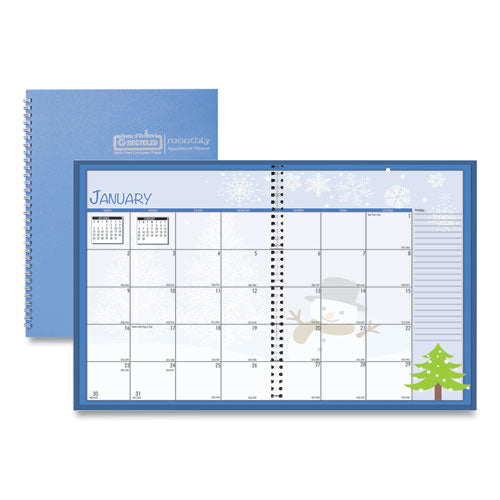House of Doolittle™ Seasonal Monthly Planner, Seasonal Artwork, 10 X 7, Light Blue Cover, 12-month (jan To Dec): 2022 freeshipping - TVN Wholesale