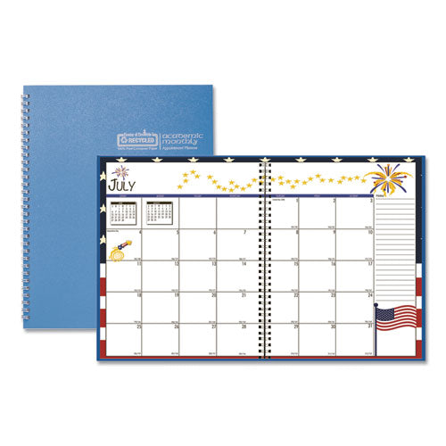 House of Doolittle™ Seasonal Monthly Planner, Seasonal Artwork, 10 X 7, Light Blue Cover, 12-month (july To June): 2021 To 2022 freeshipping - TVN Wholesale