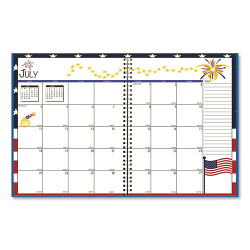 House of Doolittle™ Seasonal Monthly Planner, Seasonal Artwork, 10 X 7, Light Blue Cover, 12-month (july To June): 2021 To 2022 freeshipping - TVN Wholesale
