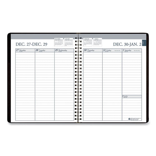 House of Doolittle™ Recycled Weekly Appointment Book Ruled Without Appointment Times, 8.75 X 6.88, Black Cover, 12-month (jan To Dec): 2022 freeshipping - TVN Wholesale
