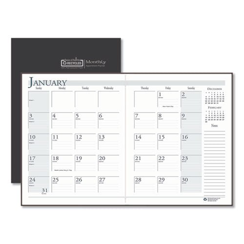House of Doolittle™ Recycled Ruled 14-month Planner With Stitched Leatherette Cover, 11 X 8.5, Black Cover, 14-month (dec To Jan): 2021 To 2023 freeshipping - TVN Wholesale