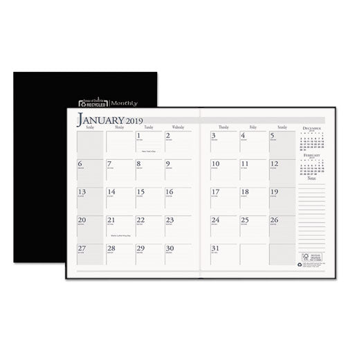 House of Doolittle™ Recycled Ruled 14-month Planner With Stitched Leatherette Cover, 11 X 8.5, Black Cover, 14-month (dec To Jan): 2021 To 2023 freeshipping - TVN Wholesale