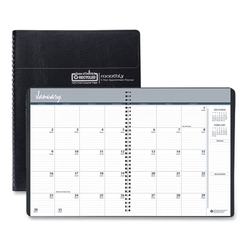 House of Doolittle™ Recycled Monthly 5-year-62-month Planner, 11 X 8.5, Black Cover, 62-month (dec To Jan): 2021 To 2027 freeshipping - TVN Wholesale