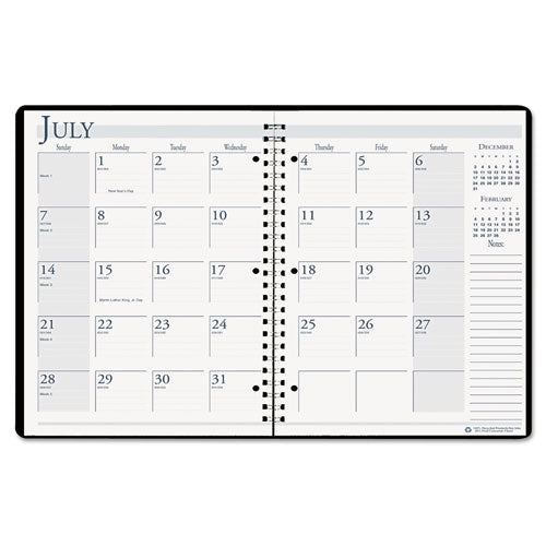House of Doolittle™ Spiralbound Academic Monthly Planner, 11 X 8.5, Black Cover, 14-month (july To Aug): 2021 To 2022 freeshipping - TVN Wholesale