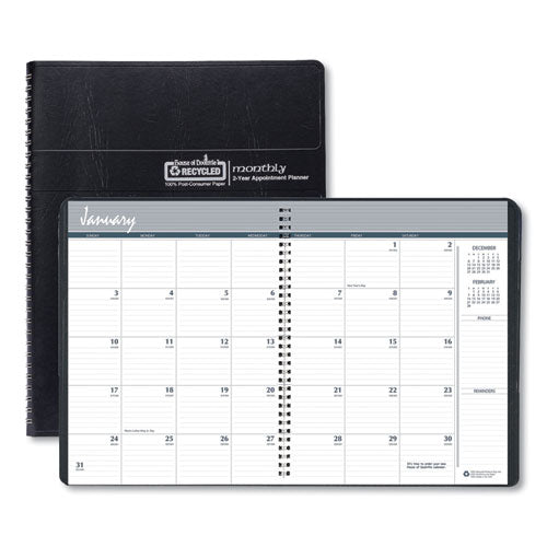 House of Doolittle™ Recycled Two Year Monthly Planner With Expense Logs, 8.75 X 6.88, Black Cover, 24-month (jan To Dec): 2022 To 2023 freeshipping - TVN Wholesale
