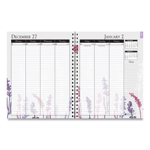 House of Doolittle™ Recycled Wild Flower Weekly-monthly Planner, Wild Flowers Artwork, 9 X 7, Gray-white-purple Cover, 12-month (jan-dec): 2022 freeshipping - TVN Wholesale