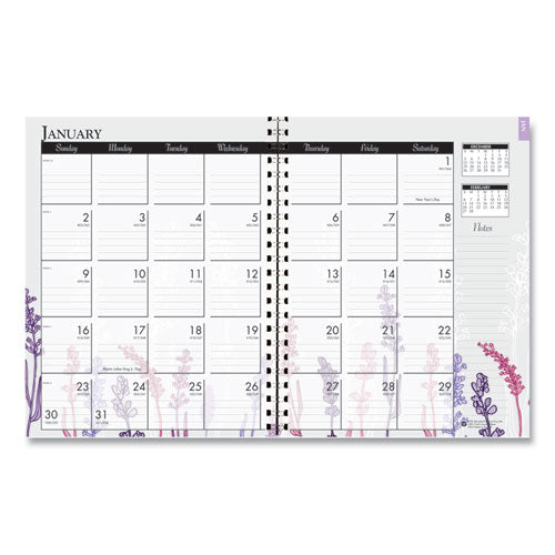 House of Doolittle™ Recycled Wild Flower Weekly-monthly Planner, Wild Flowers Artwork, 9 X 7, Gray-white-purple Cover, 12-month (jan-dec): 2022 freeshipping - TVN Wholesale