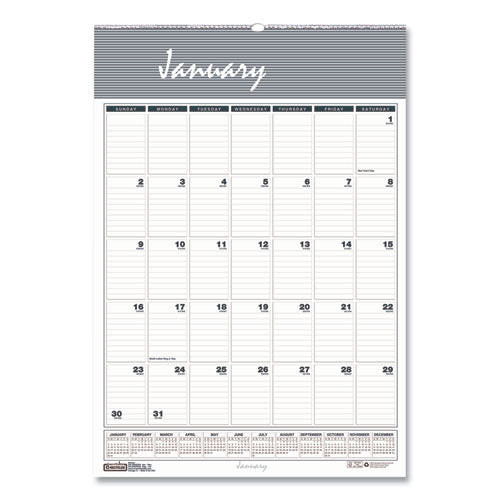 House of Doolittle™ Bar Harbor Recycled Wirebound Monthly Wall Calendar, 8.5 X 11, White-blue-gray Sheets, 12-month (jan-dec): 2022 freeshipping - TVN Wholesale