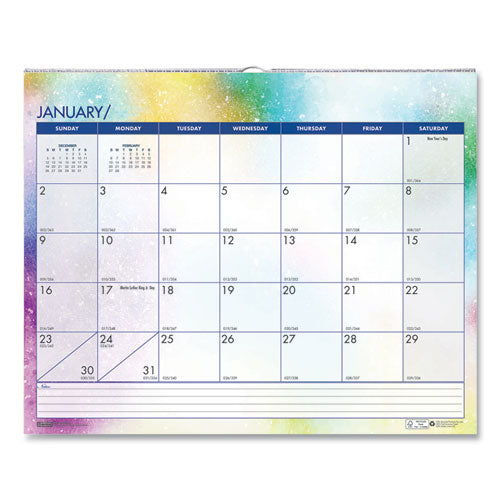House of Doolittle™ Recycled Cosmos Wall Calendar, Cosmos Artwork, 14.88 X 12, White-blue-multicolor Sheets, 12-month (jan To Dec): 2022 freeshipping - TVN Wholesale