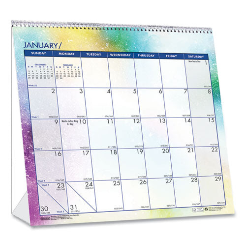 House of Doolittle™ Recycled Cosmos Tent Calendar, Cosmos Artwork, 6 X 6, White-blue-multicolor Sheets, 2022 freeshipping - TVN Wholesale