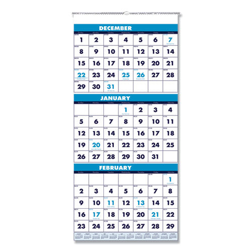House of Doolittle™ Recycled Three-month Format Wall Calendar, Vertical Orientation, 12.25 X 26, White Sheets, 14-month (dec-jan): 2021-2023 freeshipping - TVN Wholesale
