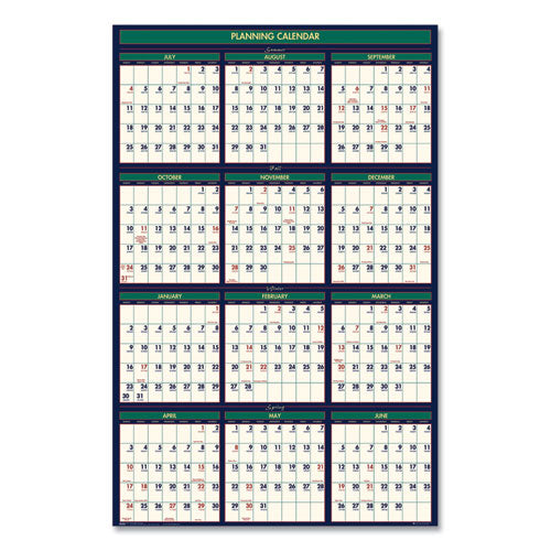 House of Doolittle™ Four Season Erasable Business-academic Recycled Wall Calendar, 24 X 37, 12-month(july-june):2021-2022, 12-month(jan-dec):2022 freeshipping - TVN Wholesale