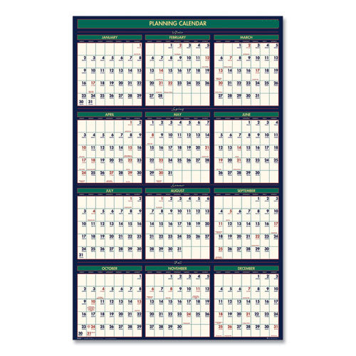 House of Doolittle™ Four Season Erasable Business-academic Recycled Wall Calendar, 24 X 37, 12-month(july-june):2021-2022, 12-month(jan-dec):2022 freeshipping - TVN Wholesale