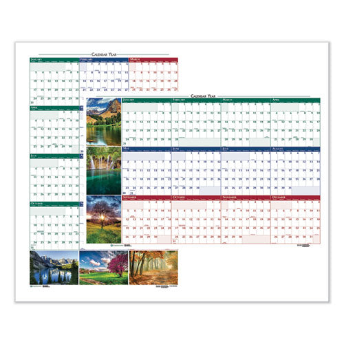 House of Doolittle™ Earthscapes Recycled Reversible-erasable Yearly Wall Calendar, Nature Photos, 18 X 24, White Sheets, 12-month (jan-dec): 2022 freeshipping - TVN Wholesale