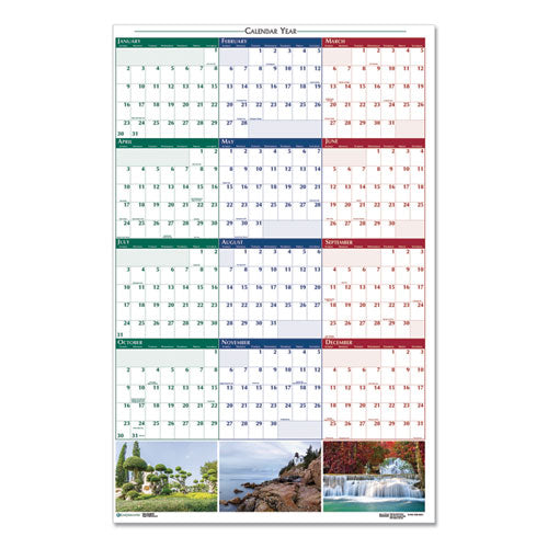 House of Doolittle™ Earthscapes Recycled Reversible-erasable Yearly Wall Calendar, Nature Photos, 24 X 37, White Sheets, 12-month (jan-dec): 2022 freeshipping - TVN Wholesale