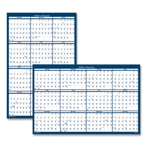 House of Doolittle™ Recycled Poster Style Reversible-erasable Yearly Wall Calendar, 32 X 48, White-blue-gray Sheets, 12-month (jan To Dec): 2022 freeshipping - TVN Wholesale