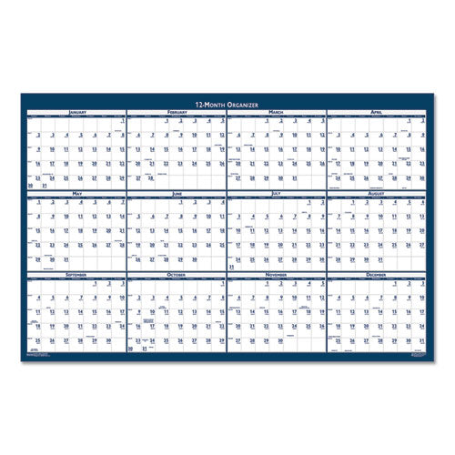House of Doolittle™ Recycled Poster Style Reversible-erasable Yearly Wall Calendar, 32 X 48, White-blue-gray Sheets, 12-month (jan To Dec): 2022 freeshipping - TVN Wholesale