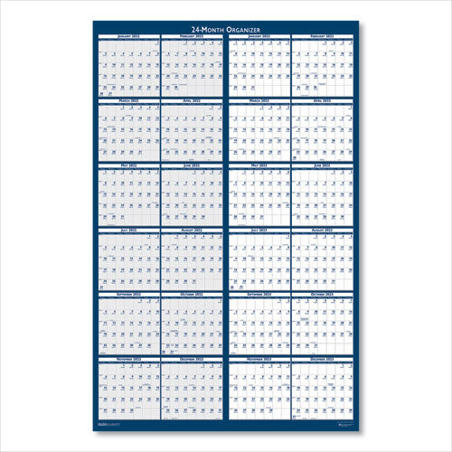 House of Doolittle™ Reversible-erasable 2 Year Wall Calendar, 24 X 37, Light Blue-blue-white Sheets, 24-month (jan To Dec): 2022 To 2023 freeshipping - TVN Wholesale