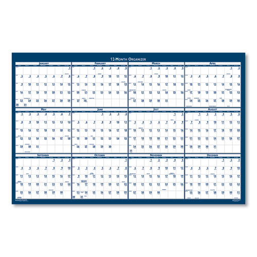 House of Doolittle™ Recycled Yearly Reversible Wall Calendar Non-laminated, 24 X 37, White-blue Sheets, 12-month (jan To Dec): 2022 freeshipping - TVN Wholesale