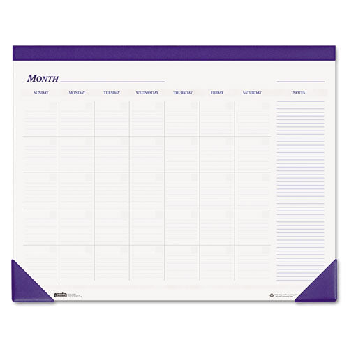 House of Doolittle™ Recycled Nondated Desk Pad Calendar, 22 X 17, White-blue Sheets, Blue Binding, Blue Corners, 12-month (jan To Dec): Undated freeshipping - TVN Wholesale