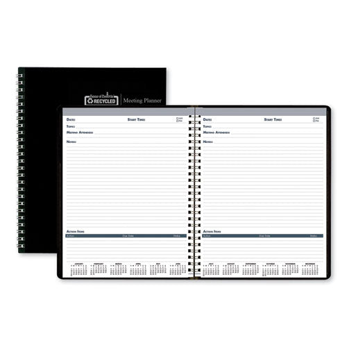 House of Doolittle™ Recycled Meeting Note Planner, 11 X 8.5, Black Cover, 12-month (jan To Dec): 2022 freeshipping - TVN Wholesale