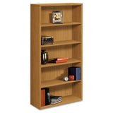 HON® 10500 Series Laminate Bookcase, Four-shelf, 36w X 13-1-8d X 57-1-8h, Harvest freeshipping - TVN Wholesale