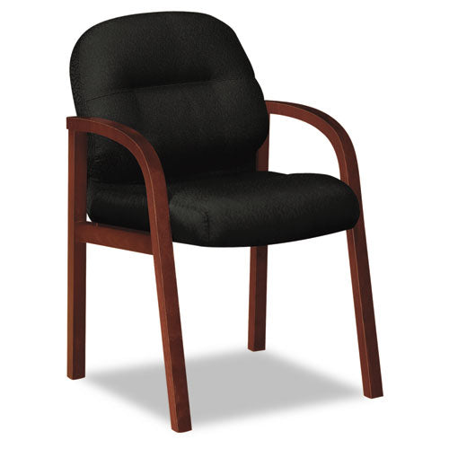 HON® Pillow-soft 2190 Guest Arm Chair, 23.5" X 27.5" X 35.5", Black Seat-back, Mahogany Base freeshipping - TVN Wholesale