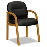 HON® Pillow-soft 2190 Guest Arm Chair, 23.5" X 27.5" X 35.5", Black Seat-back, Mahogany Base freeshipping - TVN Wholesale