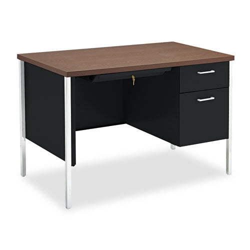 HON® 34000 Series Left Pedestal Desk, 66" X 30" X 29.5", Mahogany-charcoal freeshipping - TVN Wholesale