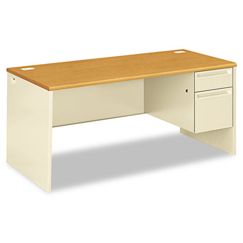HON® 38000 Series Right Pedestal Desk, 66" X 30" X 29.5", Harvest-putty freeshipping - TVN Wholesale