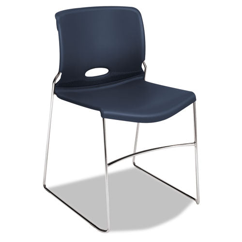 HON® Olson Stacker High Density Chair, Supports Up To 300 Lb, Regatta Seat-back, Chrome Base, 4-carton freeshipping - TVN Wholesale