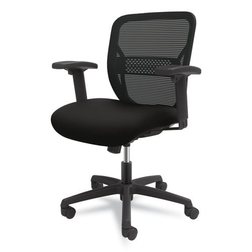 HON® Gateway Mid-back Task Chair, Supports Up To 250 Lb, 17" To 22" Seat Height, Black Vinyl Seat-back, Black Base freeshipping - TVN Wholesale