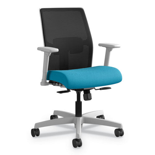 HON® Ignition Series Mesh Mid-back Work Chair, Supports Up To 300 Lb, 17" To 22" Seat Height, Peacock Seat, Black Back-base freeshipping - TVN Wholesale