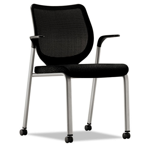 HON® Nucleus Series Multipurpose Stacking Chair, Ilira-stretch M4 Back, Supports Up To 300 Lb, Black Seat-back, Platinum Base freeshipping - TVN Wholesale