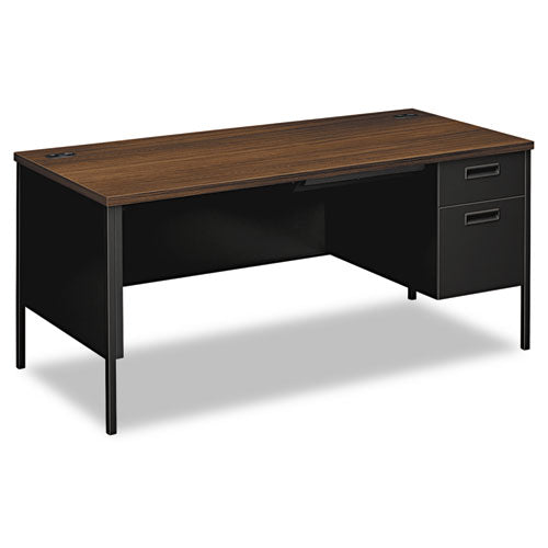 HON® Metro Classic Series Right Pedestal "l" Workstation Desk, 66" X 30" X 29.5", Mahogany-charcoal freeshipping - TVN Wholesale