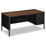 HON® Metro Classic Series Right Pedestal "l" Workstation Desk, 66" X 30" X 29.5", Mahogany-charcoal freeshipping - TVN Wholesale