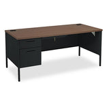 HON® Metro Classic Series Right Pedestal "l" Workstation Desk, 66" X 30" X 29.5", Mahogany-charcoal freeshipping - TVN Wholesale