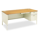 HON® Metro Classic Series Right Pedestal "l" Workstation Desk, 66" X 30" X 29.5", Mahogany-charcoal freeshipping - TVN Wholesale