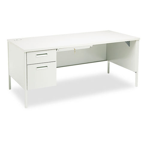 HON® Metro Classic Series Right Pedestal "l" Workstation Desk, 66" X 30" X 29.5", Mahogany-charcoal freeshipping - TVN Wholesale