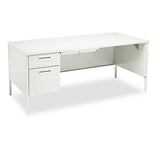 HON® Metro Classic Series Right Pedestal "l" Workstation Desk, 66" X 30" X 29.5", Mahogany-charcoal freeshipping - TVN Wholesale