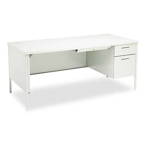 HON® Metro Classic Series Right Pedestal "l" Workstation Desk, 66" X 30" X 29.5", Mahogany-charcoal freeshipping - TVN Wholesale