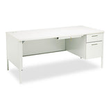 HON® Metro Classic Series Right Pedestal "l" Workstation Desk, 66" X 30" X 29.5", Mahogany-charcoal freeshipping - TVN Wholesale