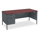 HON® Metro Classic Series Right Pedestal "l" Workstation Desk, 66" X 30" X 29.5", Mahogany-charcoal freeshipping - TVN Wholesale