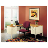 HON® Metro Classic Series Right Pedestal "l" Workstation Desk, 66" X 30" X 29.5", Mahogany-charcoal freeshipping - TVN Wholesale