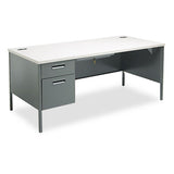 HON® Metro Classic Series Left Pedestal "l" Workstation Desk, 66" X 30" X 29.5", Mocha-black freeshipping - TVN Wholesale