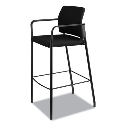 HON® Accommodate Series Cafe Stool With Fixed Arms, Supports Up To 300 Lb, 30" Seat Height, Black freeshipping - TVN Wholesale