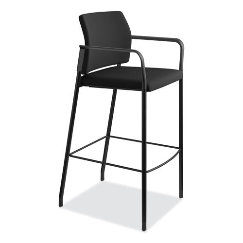HON® Accommodate Series Cafe Stool With Fixed Arms, Supports Up To 300 Lb, 30" Seat Height, Black freeshipping - TVN Wholesale